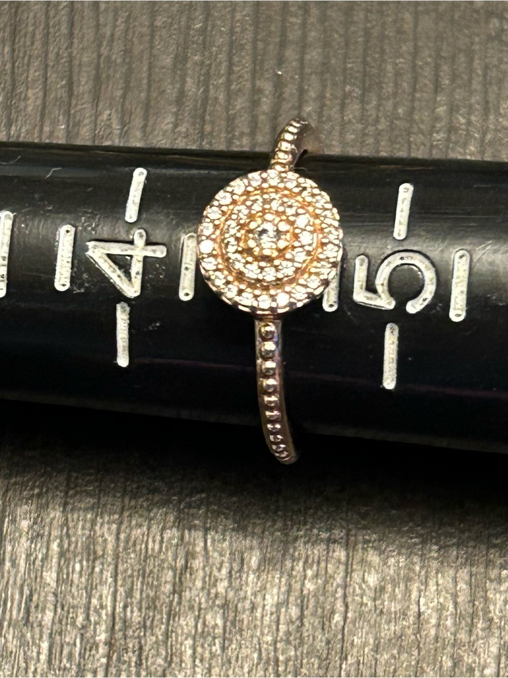 Pandora rose gold elegant sparkle ring size 4.5